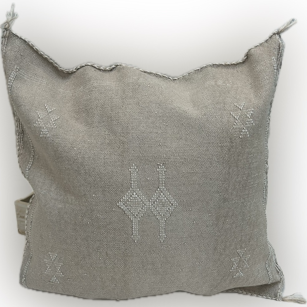 Moroccan cactus silk sabra pillow 21x19 beige